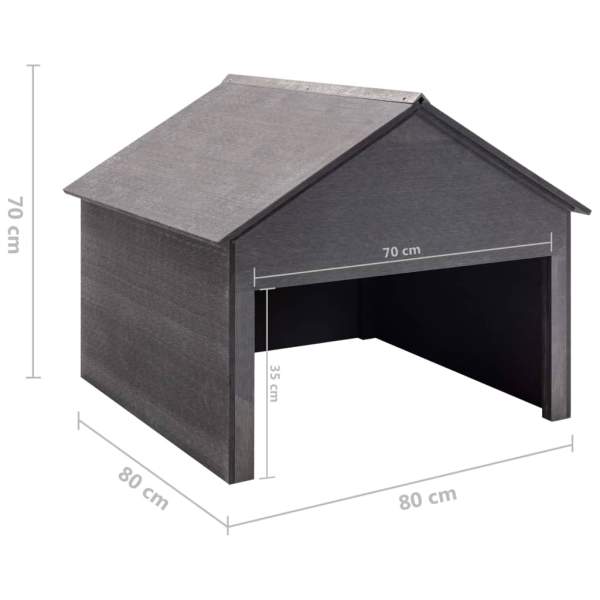  Rasenmäher Garage Grau 80x80x70 cm WPC 