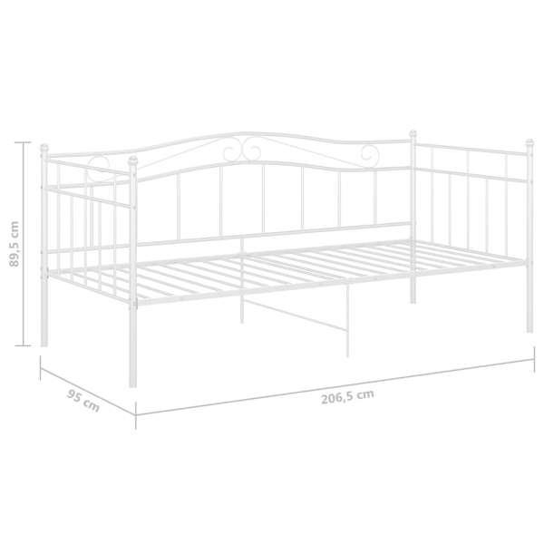  Schlafsofa Bettgestell Weiß Metall 90x200 cm