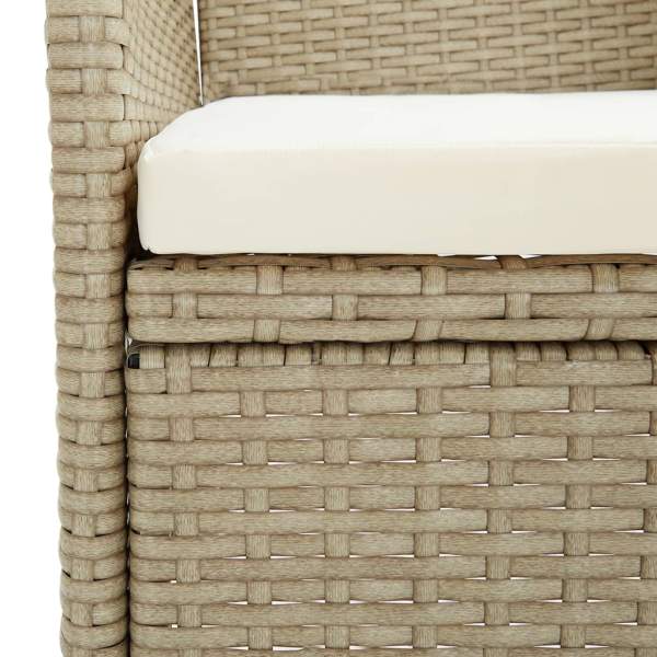 3-tlg. Bistro-Set Poly Rattan und Hartglas Beige 3-tlg. Bistro-Set Poly Rattan und Hartglas Beige