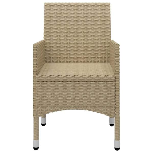 3-tlg. Bistro-Set Poly Rattan und Hartglas Beige 3-tlg. Bistro-Set Poly Rattan und Hartglas Beige