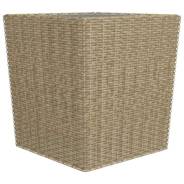 3-tlg. Bistro-Set Poly Rattan und Hartglas Beige 3-tlg. Bistro-Set Poly Rattan und Hartglas Beige