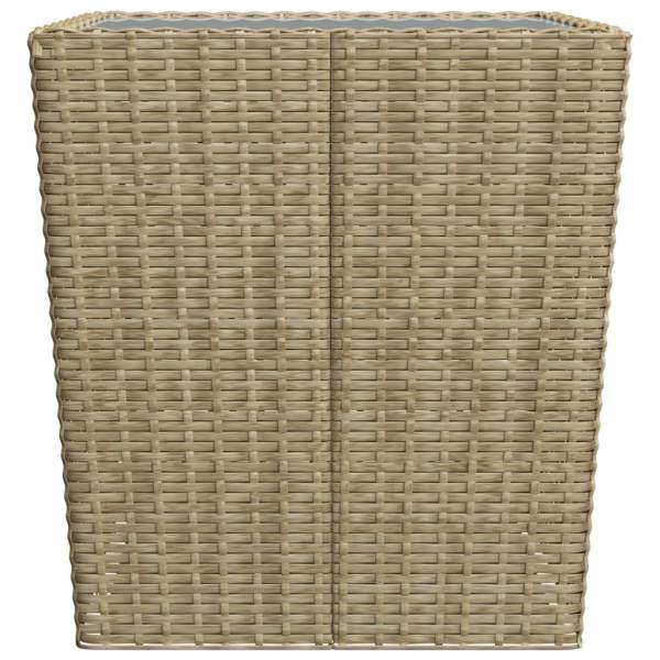 3-tlg. Bistro-Set Poly Rattan und Hartglas Beige 3-tlg. Bistro-Set Poly Rattan und Hartglas Beige