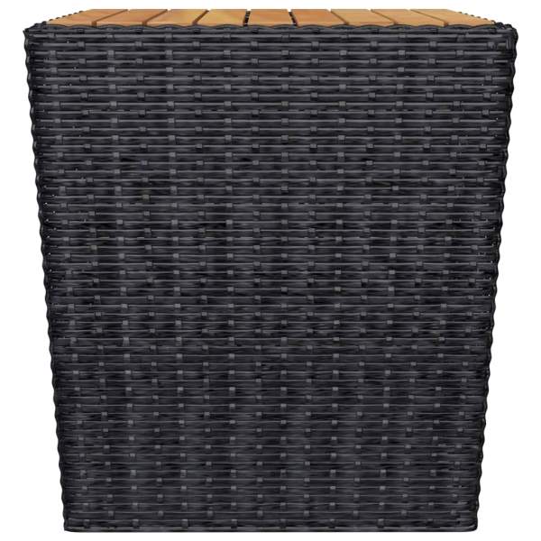  3-tlg. Bistro-Set Poly Rattan und Akazienholz Schwarz