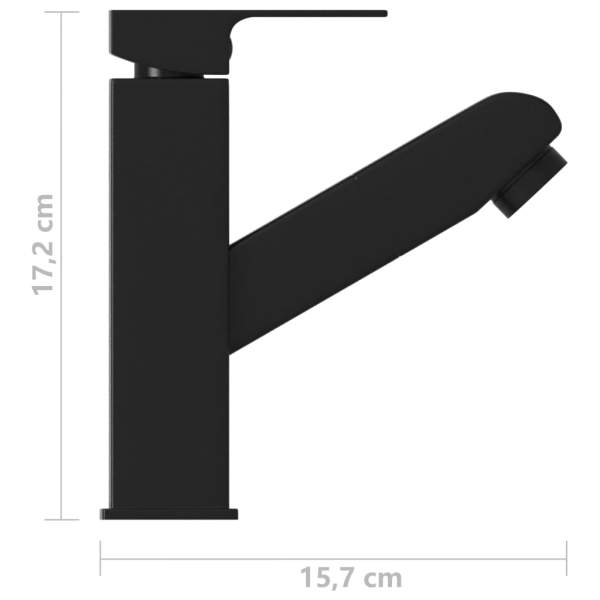Waschbeckenarmatur mit Herausziehbarer Brause Grau 157x172 mm