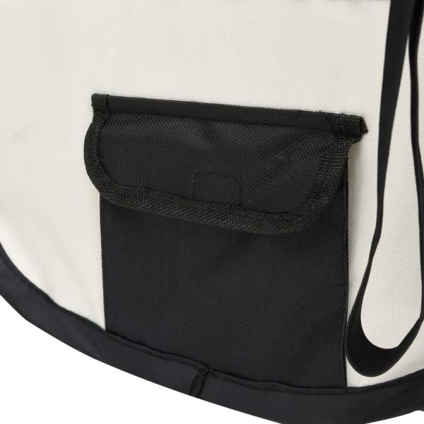  Faltbarer Welpenlaufstall mit Tragetasche Schwarz 145x145x61 cm