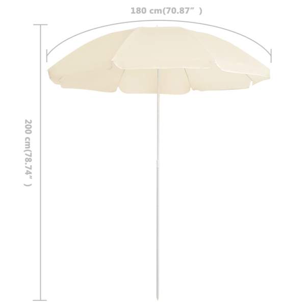 Sonnenschirm mit Stahlmast Sandfarben 180 cm 