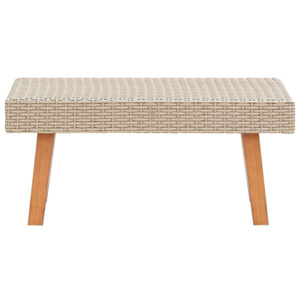  2-tlg. Garten-Lounge-Set mit Auflagen Poly Rattan Beige