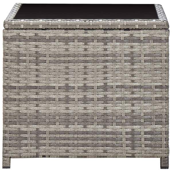  3-tlg. Garten-Lounge-Set mit Kissen Poly Rattan Grau