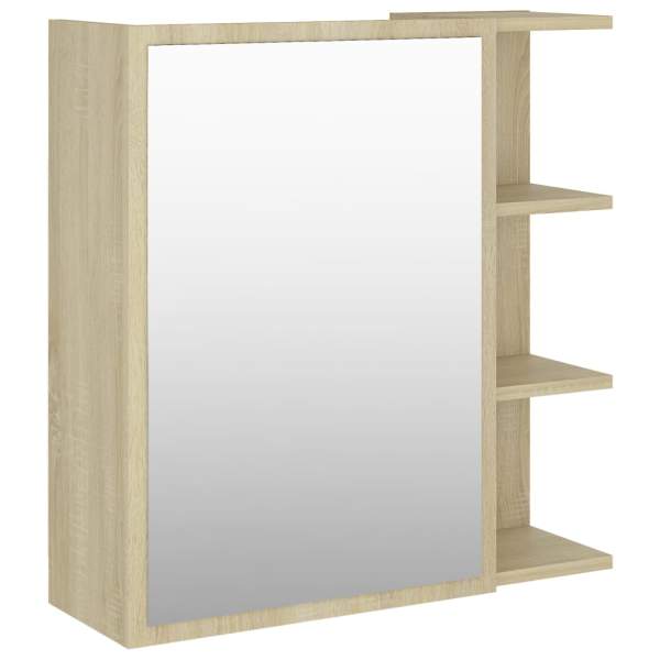  Bad-Spiegelschrank Sonoma-Eiche 62,5x20,5x64 cm Holzwerkstoff