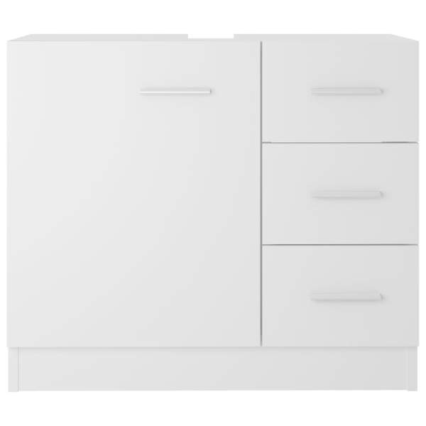  Waschbeckenunterschrank Weiß 63x30x54 cm Holzwerkstoff