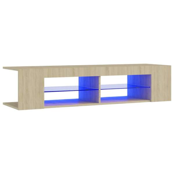 TV-Schrank mit LED-Leuchten Sonoma-Eiche 135x39x30 cm 