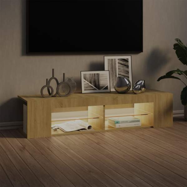 TV-Schrank mit LED-Leuchten Sonoma-Eiche 135x39x30 cm 