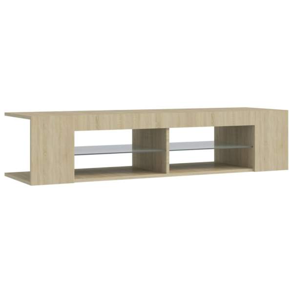 TV-Schrank mit LED-Leuchten Sonoma-Eiche 135x39x30 cm 