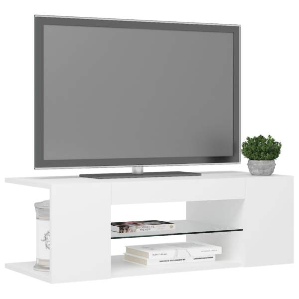 TV-Schrank mit LED-Leuchten Weiß 90x39x30 cm 