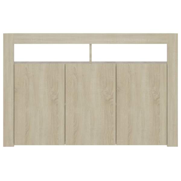 Sideboard mit LED-Leuchten Sonoma-Eiche 115,5x30x75 cm