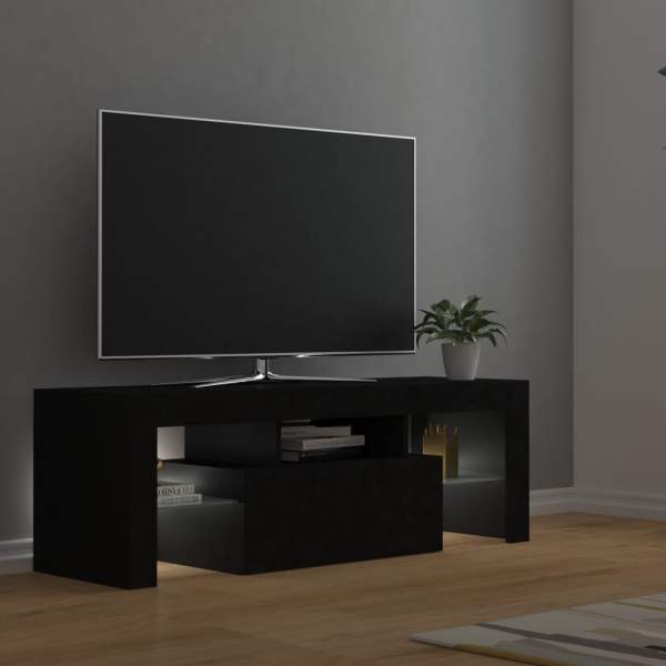 TV-Schrank mit LED-Leuchten Schwarz 120x35x40 cm