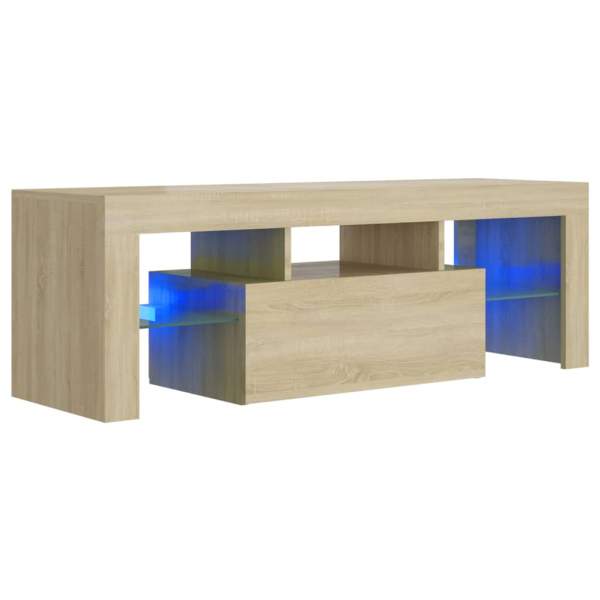 TV-Schrank mit LED-Leuchten Sonoma-Eiche 120x35x40 cm