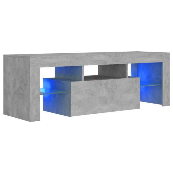  TV-Schrank mit LED-Beleuchtung Betongrau 120x35x40 cm