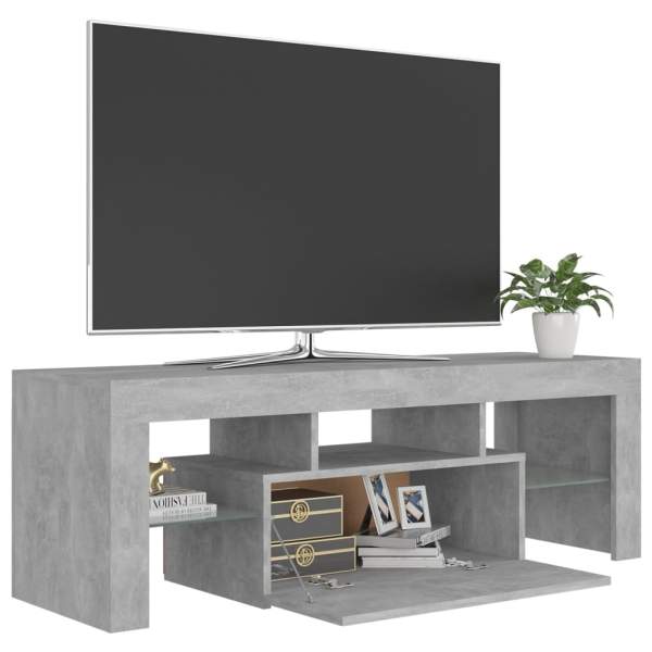  TV-Schrank mit LED-Beleuchtung Betongrau 120x35x40 cm