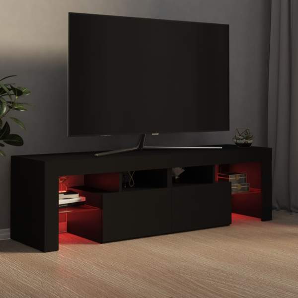  TV-Schrank mit LED-Beleuchtung Schwarz 140x36,5x40 cm