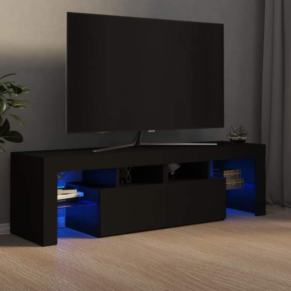  TV-Schrank mit LED-Beleuchtung Schwarz 140x36,5x40 cm