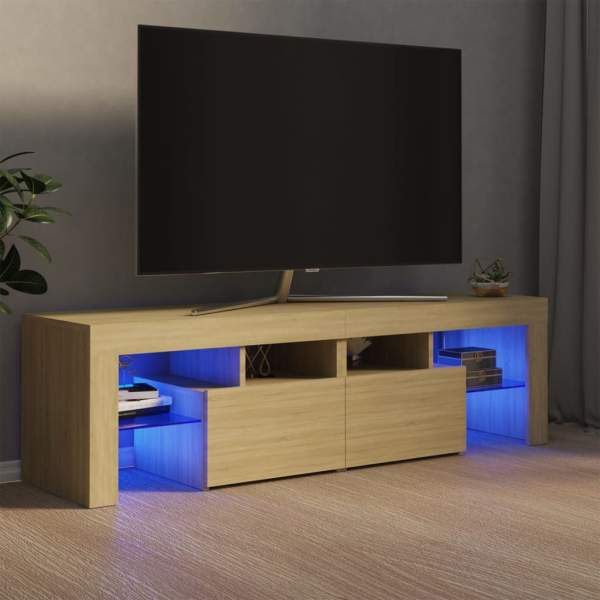  TV-Schrank mit LED-Beleuchtung Sonoma-Eiche 140x36,5x40 cm