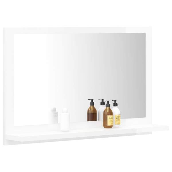  Badspiegel Hochglanz-Weiß 60x10,5x37 cm Holzwerkstoff