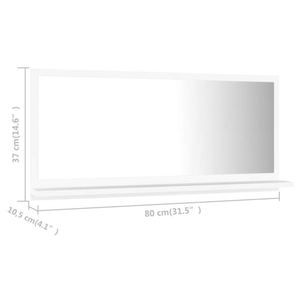  Badspiegel Weiß 80x10,5x37 cm Holzwerkstoff