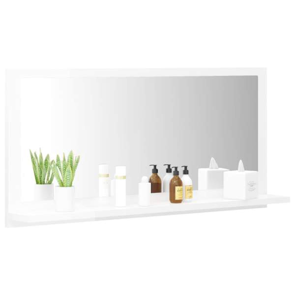  Badspiegel Hochglanz-Weiß 80x10,5x37 cm Holzwerkstoff