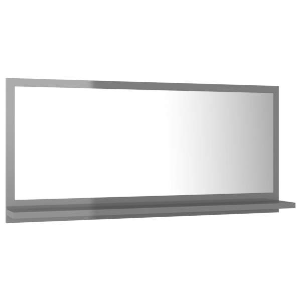  Badspiegel Hochglanz-Grau 80x10,5x37 cm Holzwerkstoff