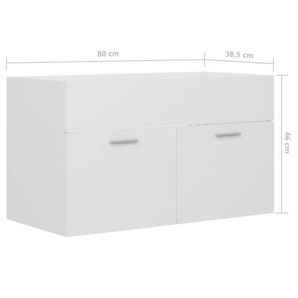  Waschbeckenunterschrank Weiß 80x38,5x46 cm Holzwerkstoff