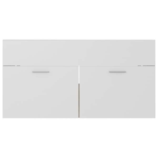  Waschbeckenunterschrank Weiß Sonoma-Eiche 90x38,5x46 cm