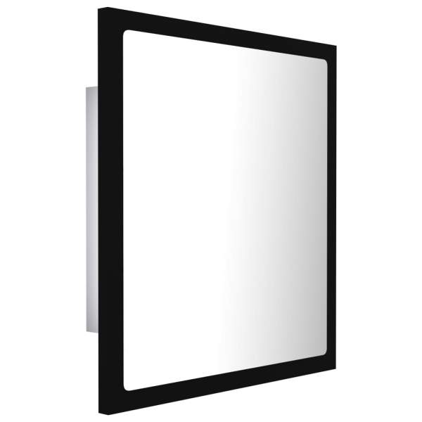  LED-Badspiegel Schwarz 40x8,5x37 cm Acryl