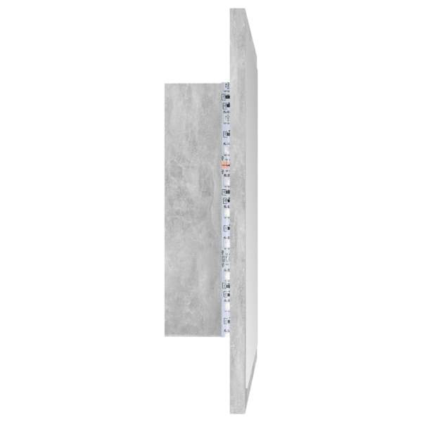  LED-Badspiegel Betongrau 40x8,5x37 cm Acryl