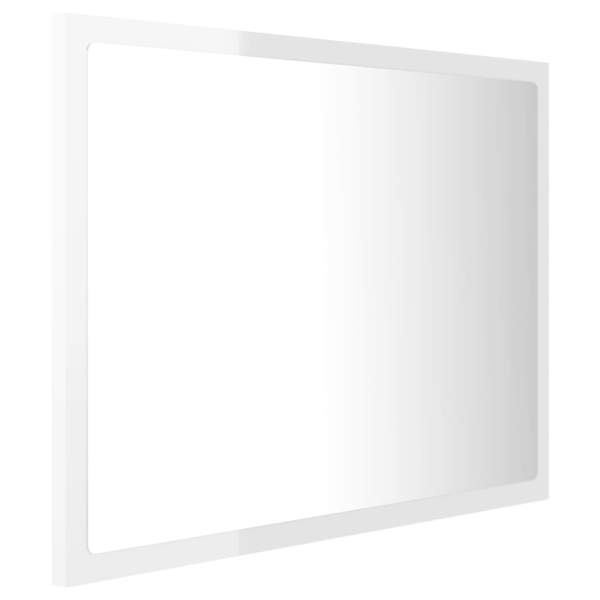  LED-Badspiegel Hochglanz-Weiß 60x8,5x37 cm Acryl