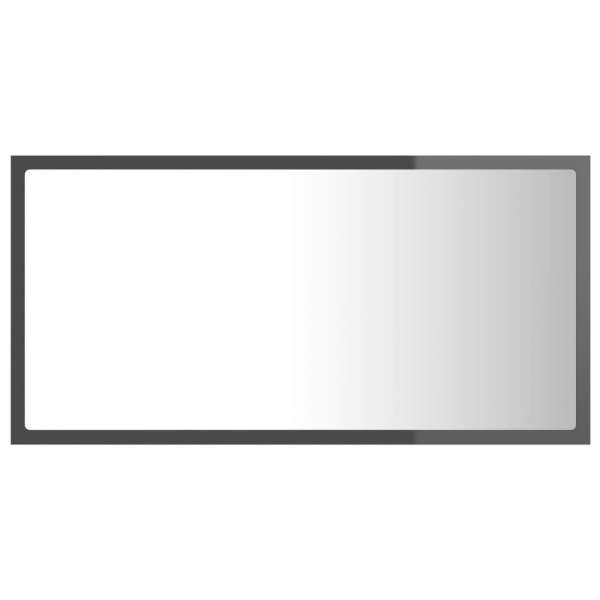  LED-Badspiegel Hochglanz-Grau 80x8,5x37 cm Acryl