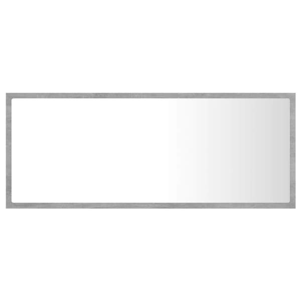  LED-Badspiegel Betongrau 100x8,5x37 cm Acryl