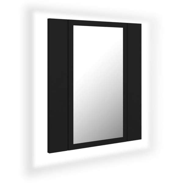 LED-Bad-Spiegelschrank Schwarz 40x12x45 cm Acryl