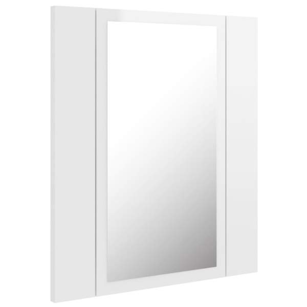  LED-Bad-Spiegelschrank Hochglanz-Weiß 40x12x45 cm Acryl