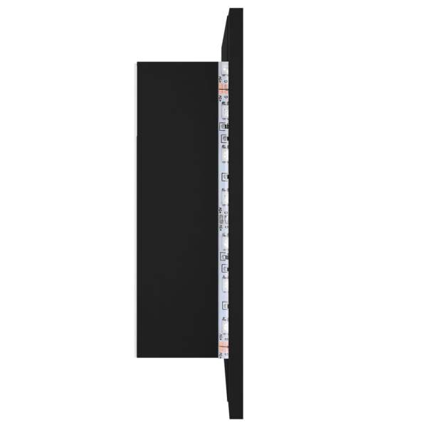  LED-Bad-Spiegelschrank Schwarz 60x12x45 cm Acryl