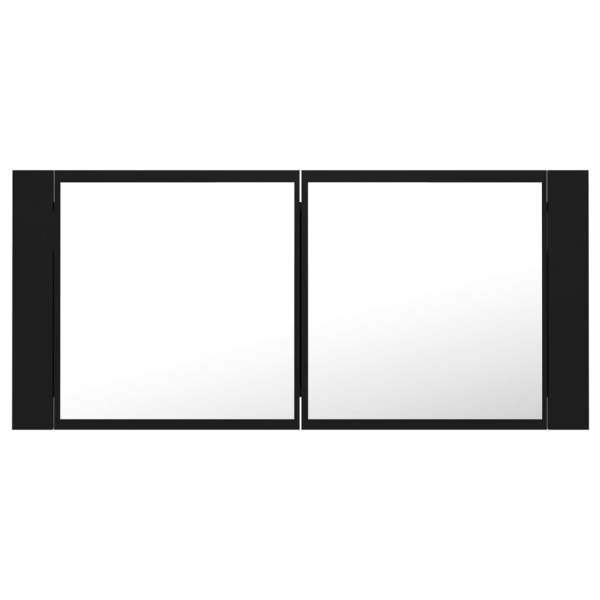  LED-Bad-Spiegelschrank Schwarz 100x12x45 cm Acryl