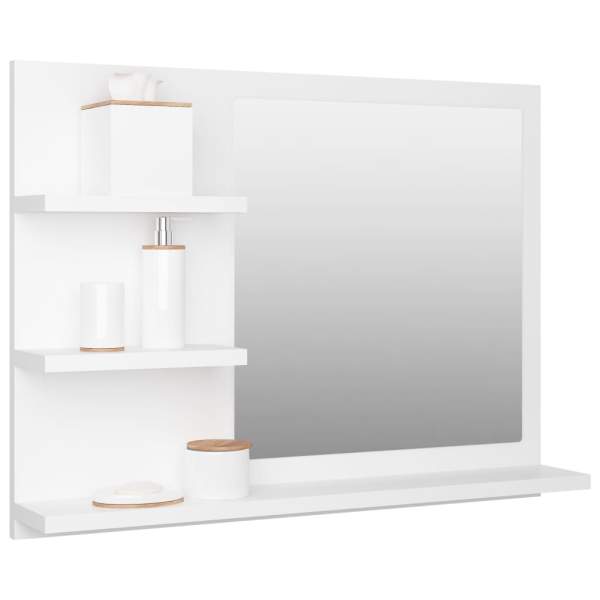  Badspiegel Weiß 60x10,5x45 cm Holzwerkstoff