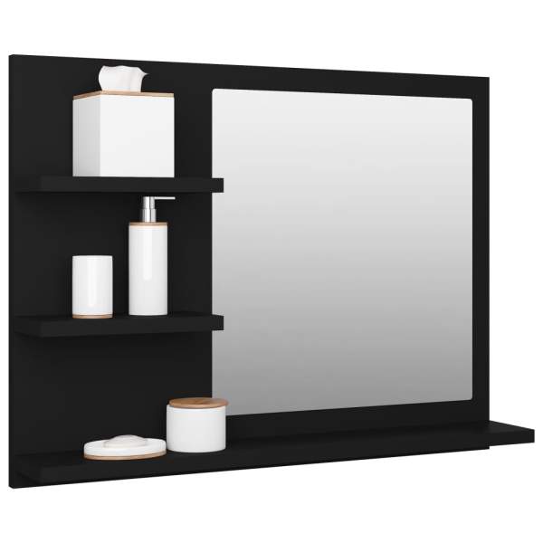  Badspiegel Schwarz 60x10,5x45 cm Holzwerkstoff