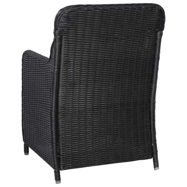  9-tlg. Garten-Essgruppe Poly Rattan Schwarz