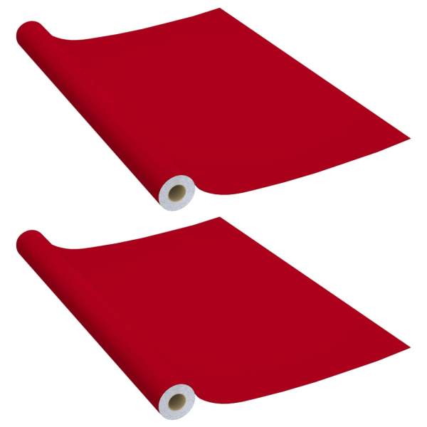  Möbelfolien Selbstklebend 2 Stk. Rot 500x90 cm PVC