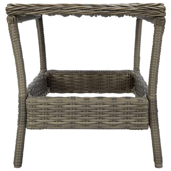  3-tlg. Garten-Lounge-Set mit Auflagen Poly Rattan Braun
