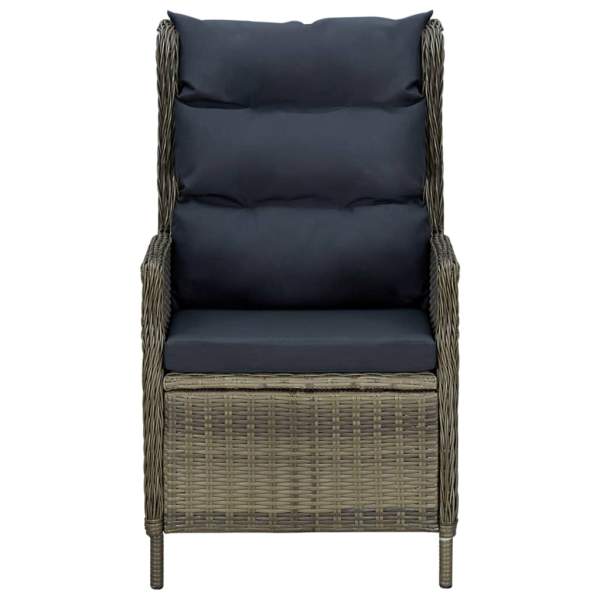  2-tlg. Garten-Lounge-Set mit Auflagen Poly Rattan Braun