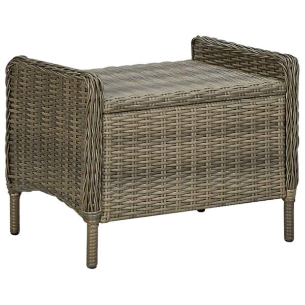  2-tlg. Garten-Lounge-Set mit Auflagen Poly Rattan Braun