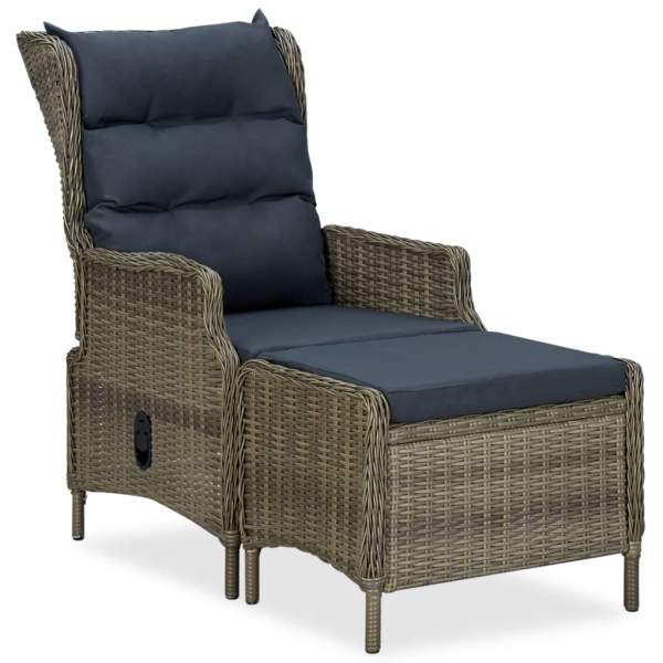  3-tlg. Garten-Lounge-Set mit Auflagen Poly Rattan Braun