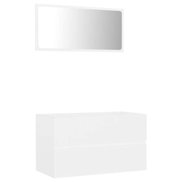  2-tlg. Badmöbel-Set Weiß Holzwerkstoff